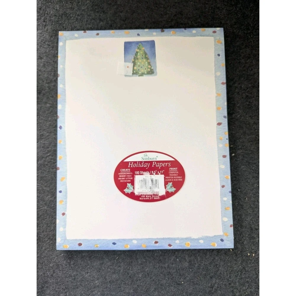Sonburn‎ Computer Print Paper 100 Sheets Christmas Tree Ornaments Bourder 8.5x11